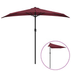 Balcony Parasol with Aluminium Pole Bordeaux Red 270x144x222 cm