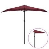 Balcony Parasol with Aluminium Pole Bordeaux Red 270x144x222 cm Half - Front View