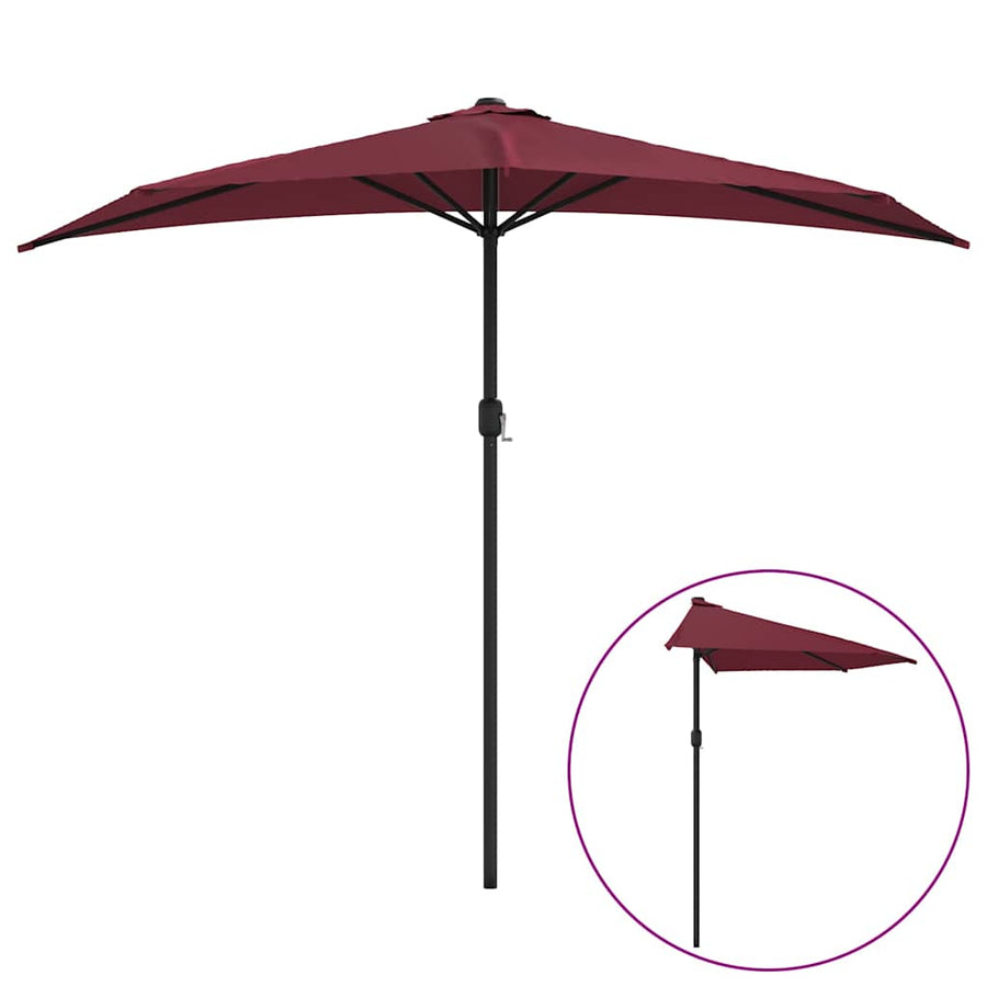 Balcony Parasol with Aluminium Pole Bordeaux Red 270x144x222 cm