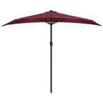 Balcony Parasol with Aluminium Pole Bordeaux Red 270x144x222 cm