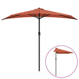 Balcony Parasol with Aluminium Pole Terracotta 270x144x222 cm Half - Front View