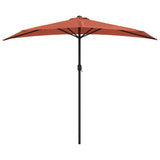 Balcony Parasol with Aluminium Pole Terracotta 270x144x222 cm Half