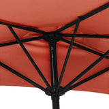 Balcony Parasol with Aluminium Pole Terracotta 270x144x222 cm Half - Rear View