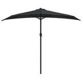 Balcony Parasol with Aluminium Pole Black 270x144x222 cm Half - Side View