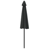 Balcony Parasol with Aluminium Pole Black 270x144x222 cm Half - 45-Degree Angle