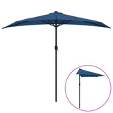 Balcony Parasol with Aluminium Pole Blue 270x144x222 cm Half