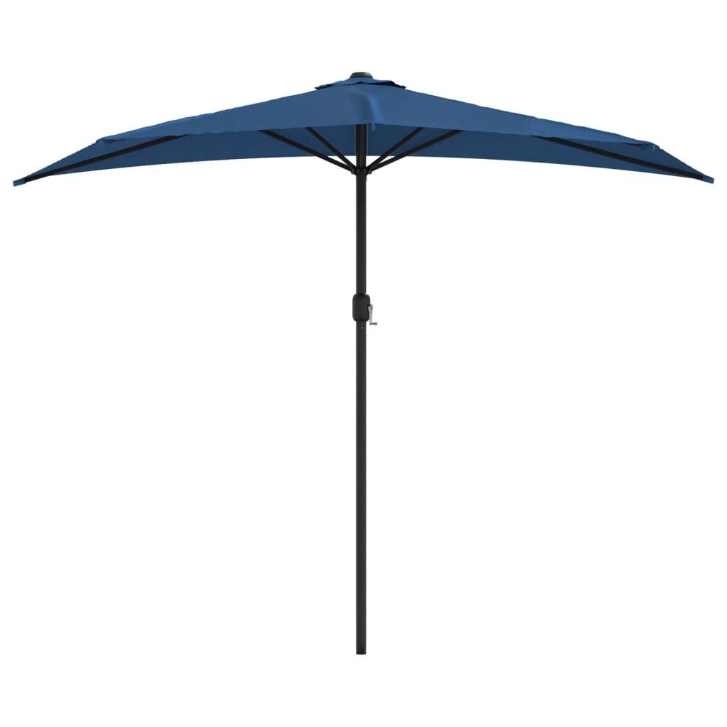 Balcony Parasol with Aluminium Pole Blue 270x144x222 cm Half