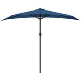 Balcony Parasol with Aluminium Pole Blue 270x144x222 cm Half