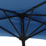 Balcony Parasol with Aluminium Pole Blue 270x144x222 cm Half - Rear View