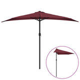 Balcony Parasol with Aluminium Pole Bordeaux Red 300x155x223 cm Half - Front View
