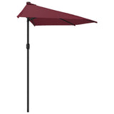 Balcony Parasol with Aluminium Pole Bordeaux Red 300x155x223 cm Half - Top-Down View