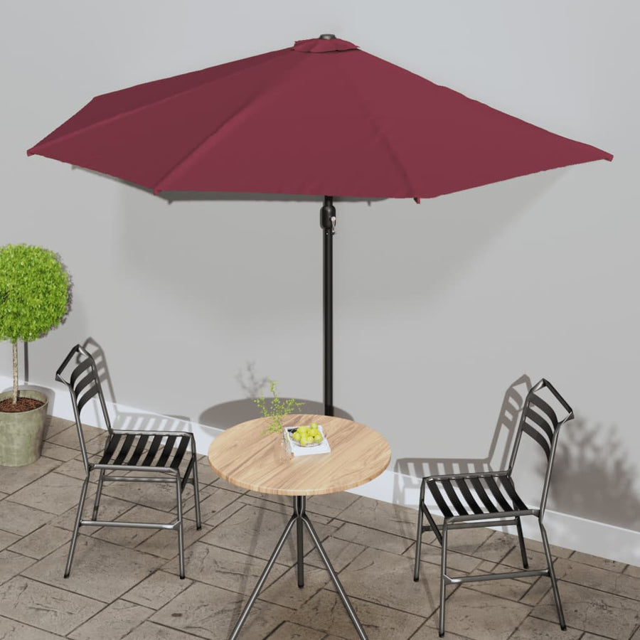 Balcony Parasol with Aluminium Pole Bordeaux Red 300x155x223 cm