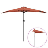 Balcony Parasol with Aluminium Pole Terracotta 300x155x223 cm Half - Front View