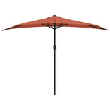 Balcony Parasol with Aluminium Pole Terracotta 300x155x223 cm Half - Side View