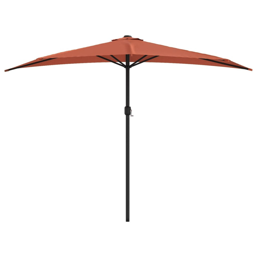 Balcony Parasol with Pole Terracotta 300x155x223 cm Half