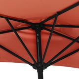 Balcony Parasol with Aluminium Pole Terracotta 300x155x223 cm Half - Rear View