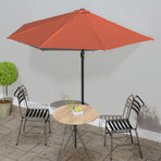 Balcony Parasol with Pole Terracotta 300x155x223 cm Half