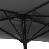 Balcony Parasol with Aluminium Pole Black 300x155x223 cm Half - Rear View