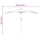 Balcony Parasol with Aluminium Pole Black 300x155x223 cm Half - Extra Image