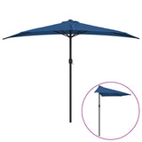 Balcony Parasol with Aluminium Pole Blue 300x155x223 cm Half - Front View