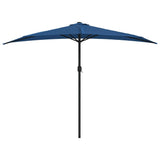 Balcony Parasol with Aluminium Pole Blue 300x155x223 cm Half