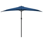 Balcony Parasol with Aluminium Pole Blue 300x155x223 cm Half