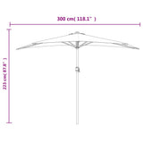 Balcony Parasol with Aluminium Pole Blue 300x155x223 cm Half - Extra Image
