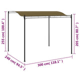 Sunshade Awning 3x2,4 m Taupe 180 g/m²