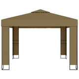 Gazebo with Double Roof 3x3x2.7 m Taupe 180 g/m²