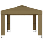 Gazebo with Double Roof 3x3x2,7 m Taupe 180 g/m²