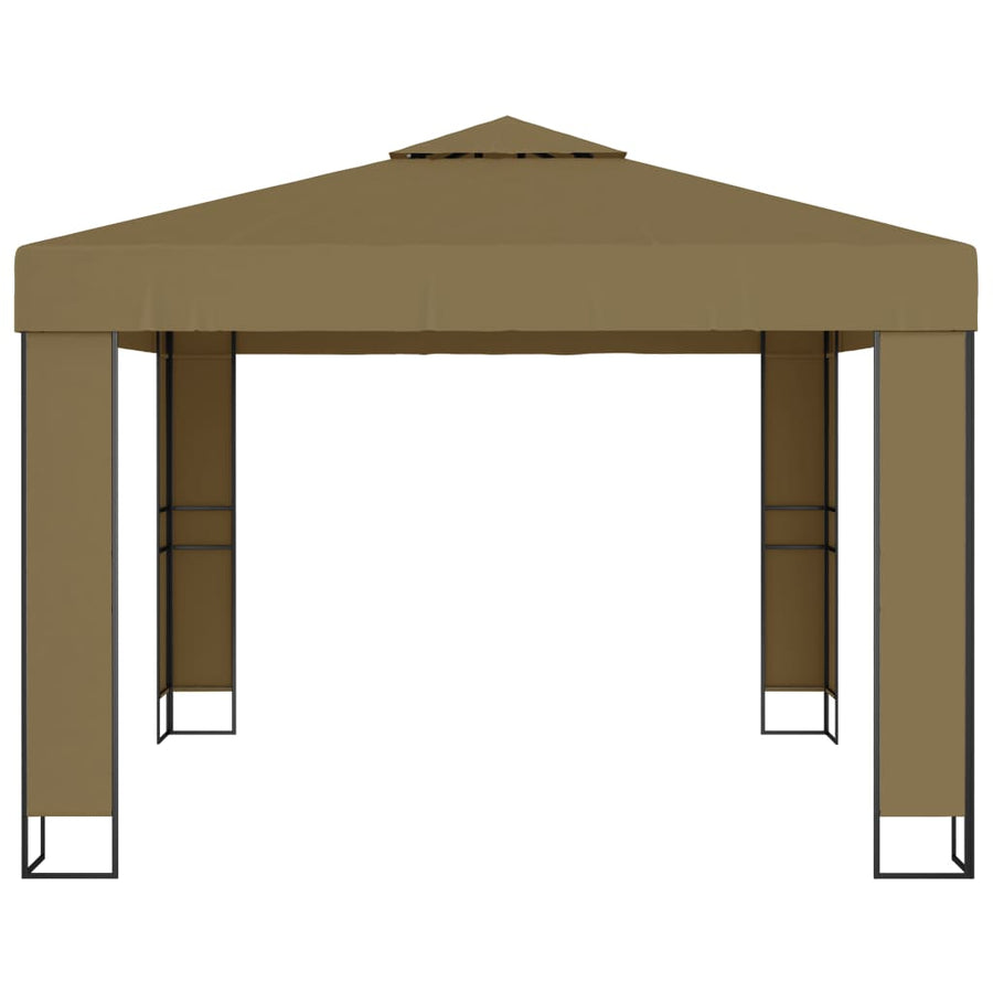 Gazebo with Double Roof 3x3x2,7 m Taupe 180 g/m²