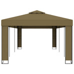 Gazebo with Double Roof 3x6 m Taupe 180 g/m²