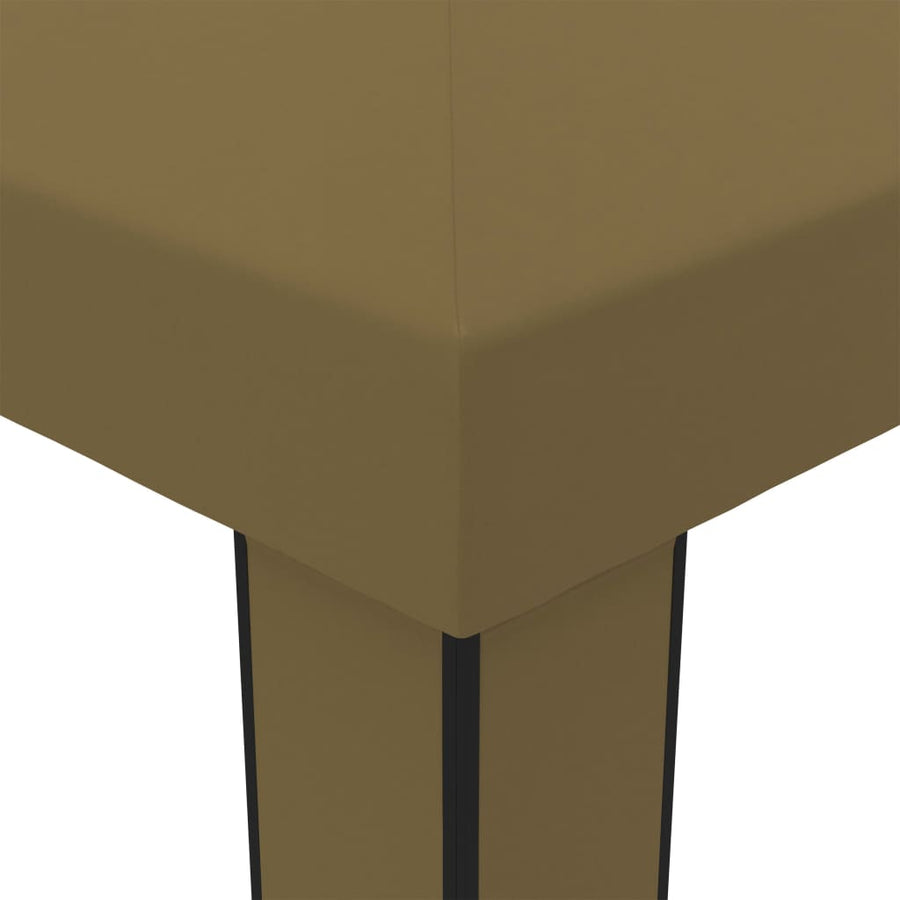 Gazebo with Double Roof 3x6 m Taupe 180 g/m²