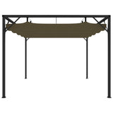 Garden Gazebo with Retractable Roof 3x3 m Taupe 180 g/m² - Side View