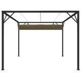 Garden Gazebo with Retractable Roof 3x3 m Taupe 180 g/m² - Top-Down View