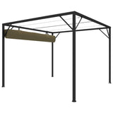 Garden Gazebo with Retractable Roof 3x3 m Taupe 180 g/m² - 45-Degree Angle