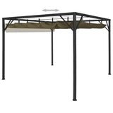 Garden Gazebo with Retractable Roof 3x3 m Taupe 180 g/m² - Rear View