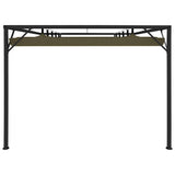 Garden Wall Gazebo with Retractable Roof 3x3 m Taupe 180 g/m²
