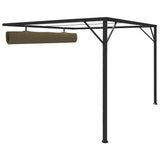 Garden Wall Gazebo with Retractable Roof 3x3 m Taupe 180 g/m²