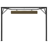 Garden Wall Gazebo with Retractable Roof 3x3 m Taupe 180 g/m² - Rear View