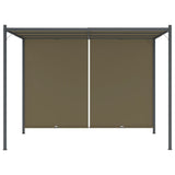 Garden Pergola with Retractable Roof 3x3 m Taupe 180 g/m² - Front View