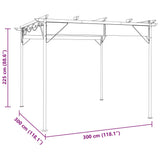Pergola with Retractable Roof Anthracite 3x3 m Steel 180 g/m² - Rear View