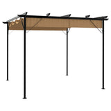 Pergola with Retractable Roof Taupe 3x3 m Steel 180 g/m?