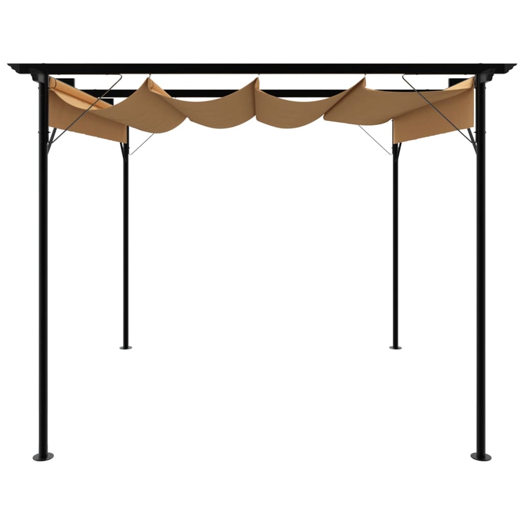 Pergola with Retractable Roof Taupe 3x3 m Steel 180 g/m?