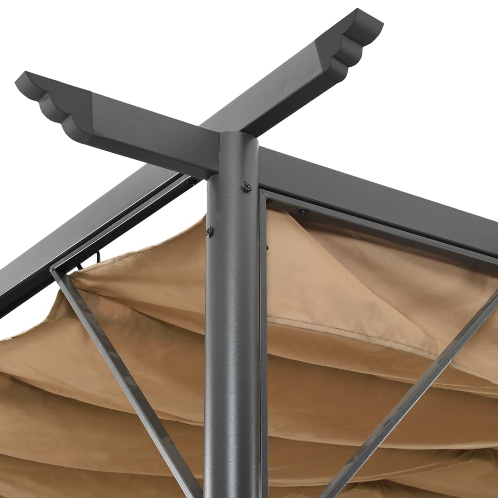 Pergola with Retractable Roof Taupe 3x3 m Steel 180 g/m?