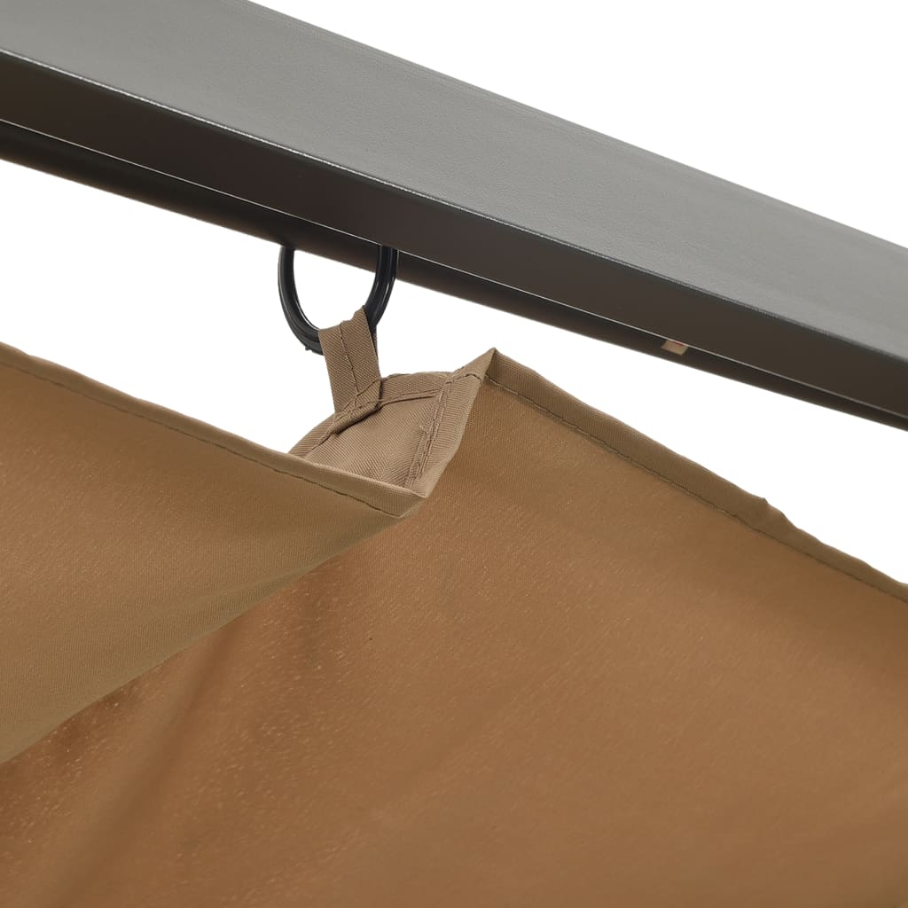 Pergola with Retractable Roof Taupe 3x3 m Steel 180 g/m?