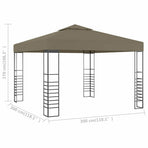 Garden Marquee 3x3 m Taupe 180 g/m?