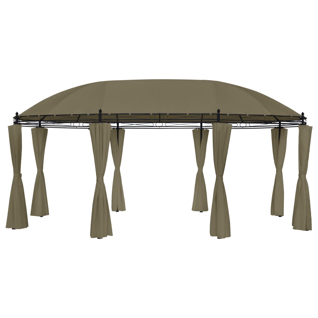Gazebo with Curtains 520x349x255 cm Taupe 180 g/m?