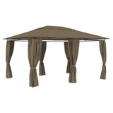 Garden Marquee with Curtains 4x3 m Taupe 180 g/m?