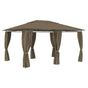 Garden Marquee with Curtains 4x3 m Taupe 180 g/m?